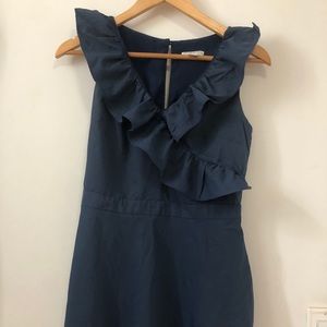 Navy blue ruffle maxi dress